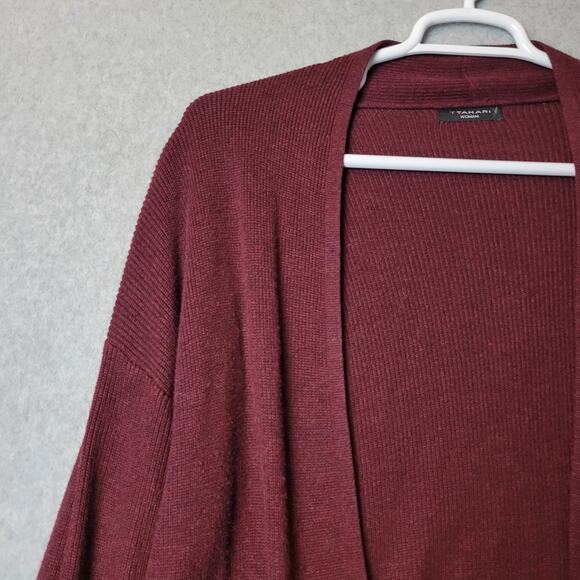 T Tahari Cashmere Blend Burgundy LS Pocket Cardigan Women's Plus 1X? No Tag - Picture 4 of 12